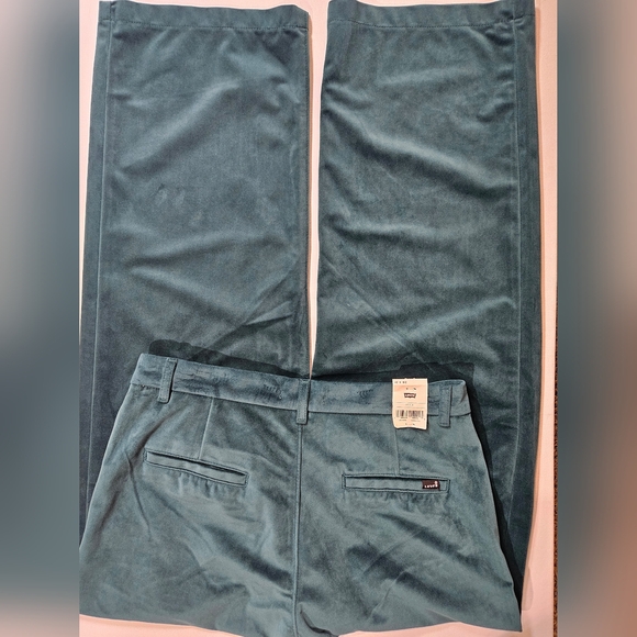 Levis Trouser Pants Womens Baggy 28x31 Green 70s Leisure Suit Loungewear Bottom - Picture 5 of 12
